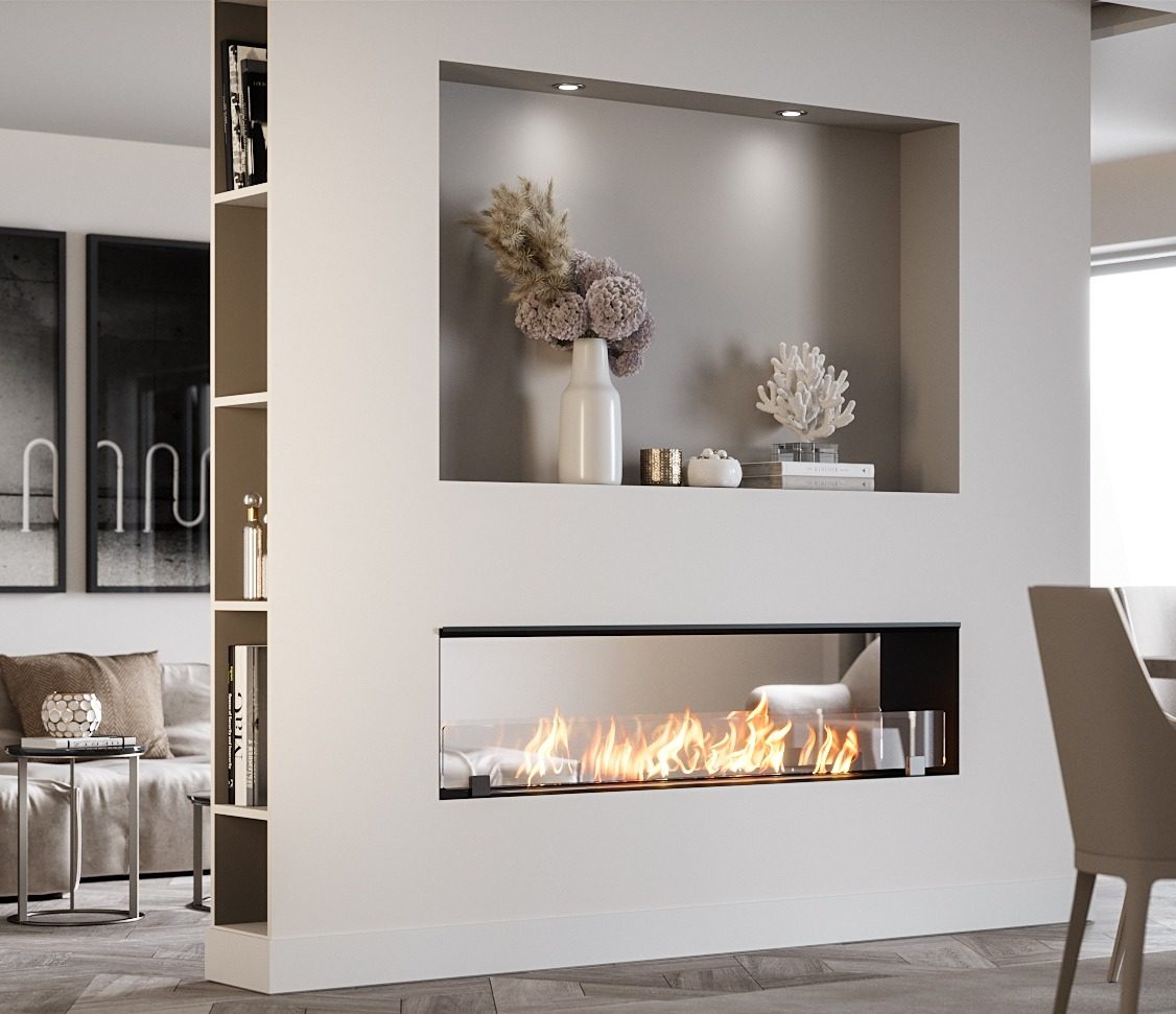 Decora tu salón moderno con una chimenea
