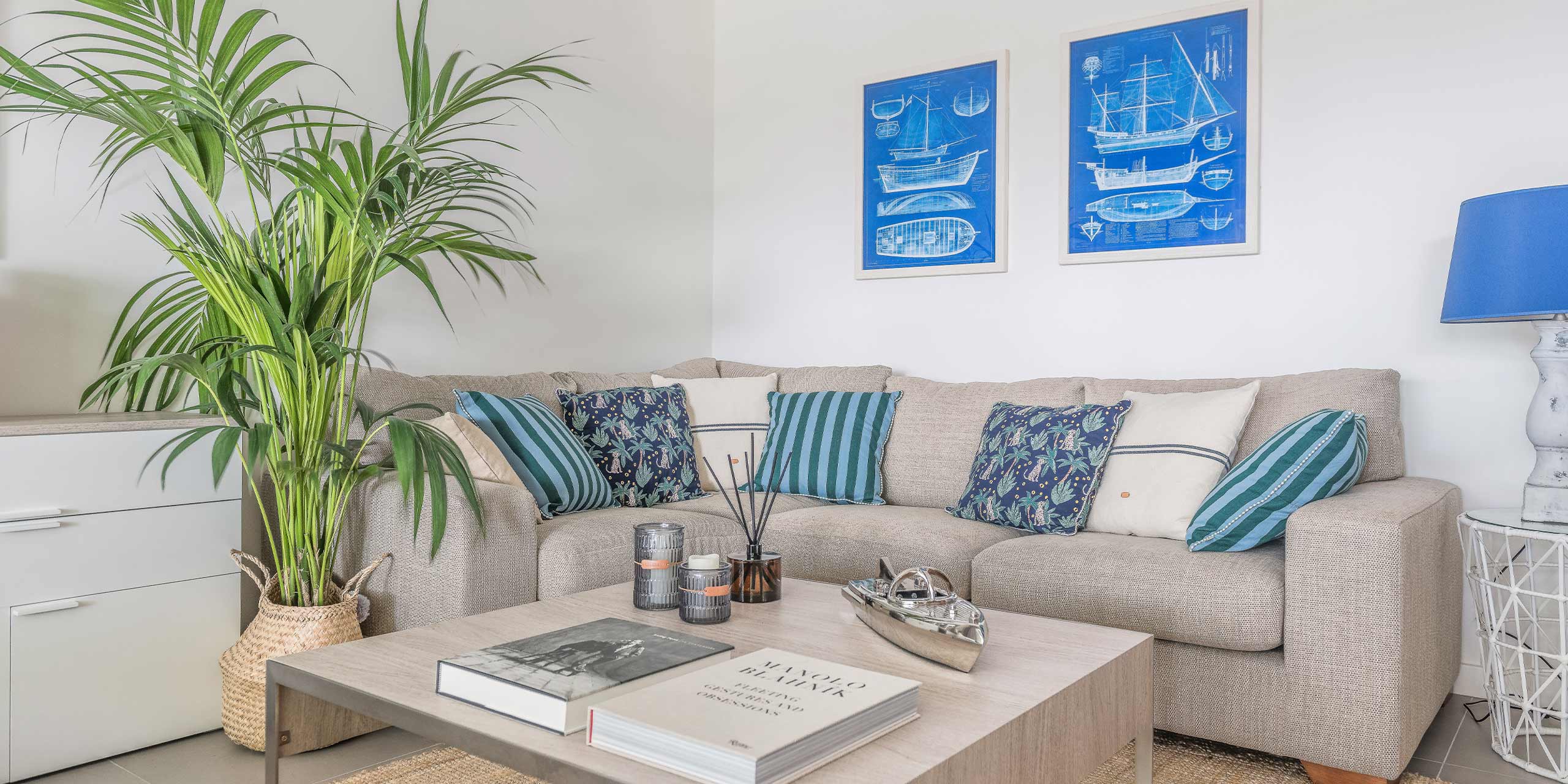 Salón de estilo mediterráneo