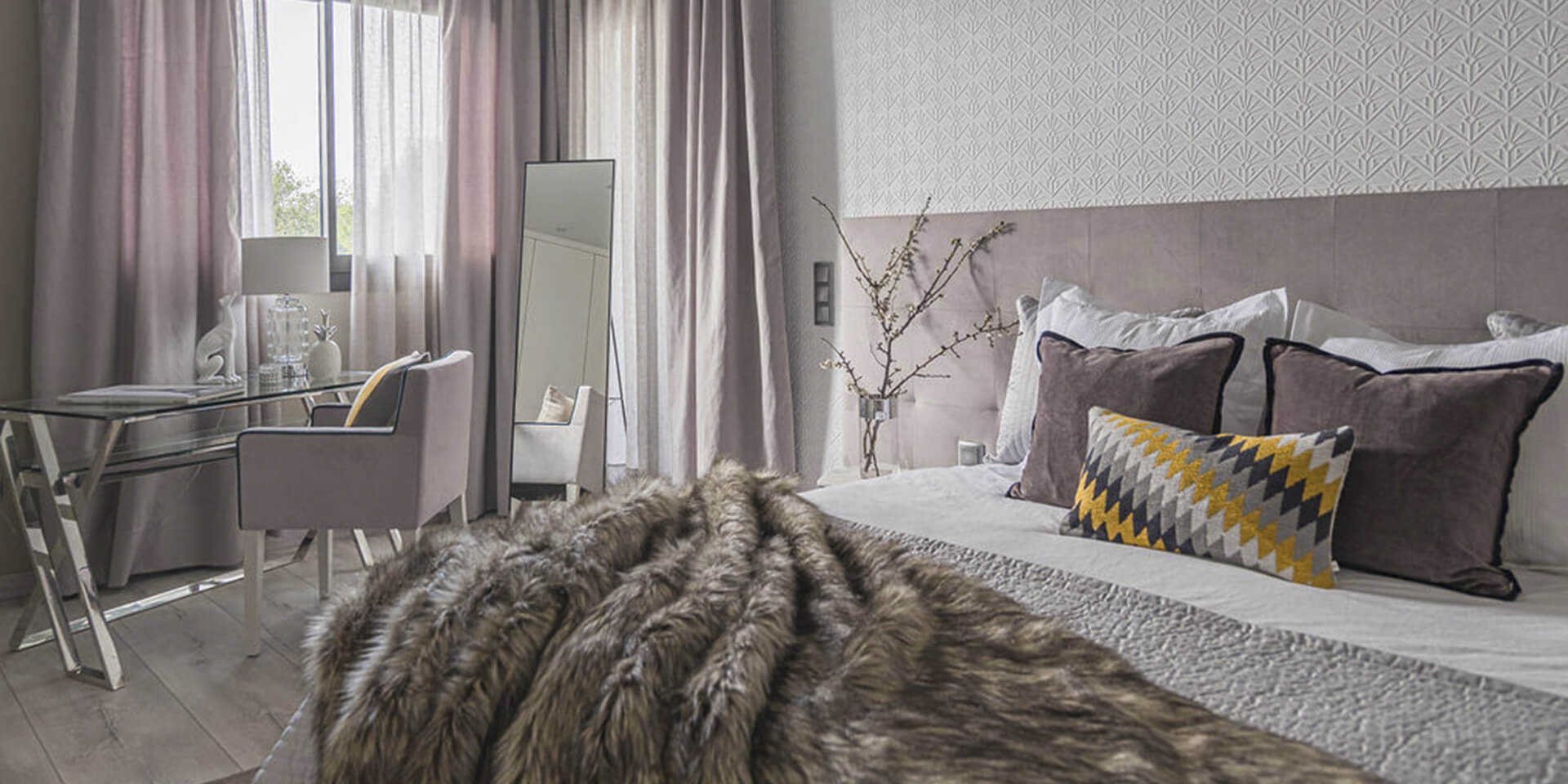 Decoración de interiores de casa en invierno