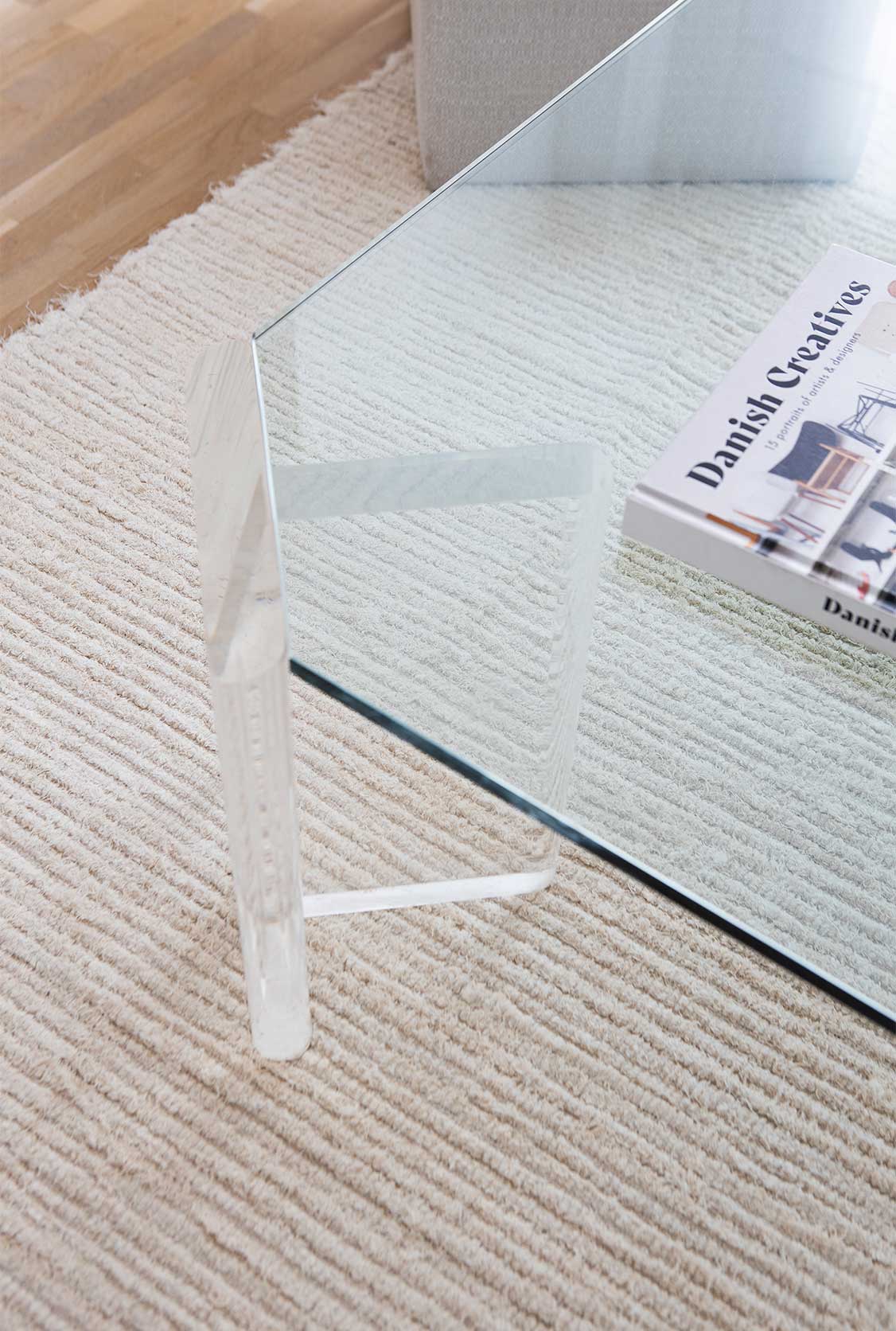 Mesa de cristal para decorar
